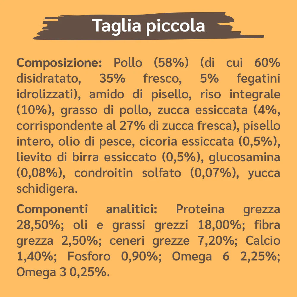 Pollo fresco con riso integrale e zucca