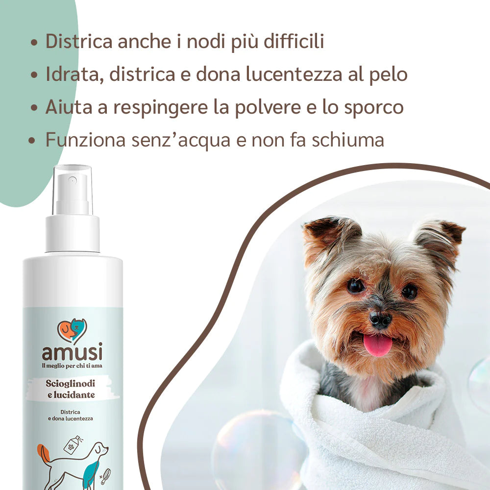 Spray Scioglinodi e Lucidante per Cani 250 ml